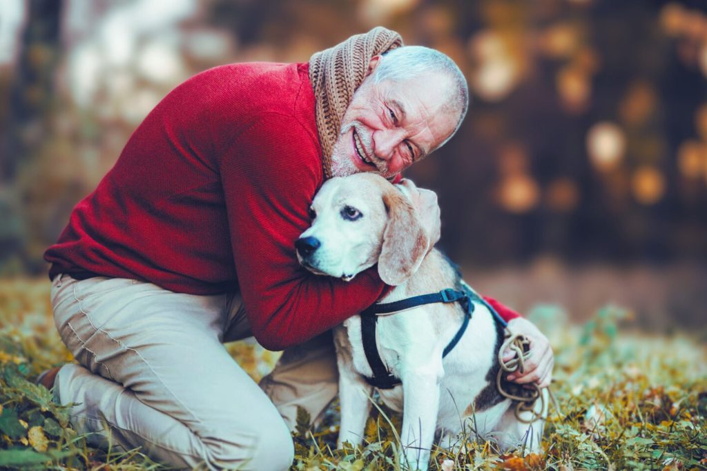 Old man with his dog