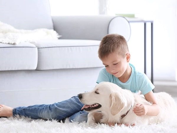 kid with dog