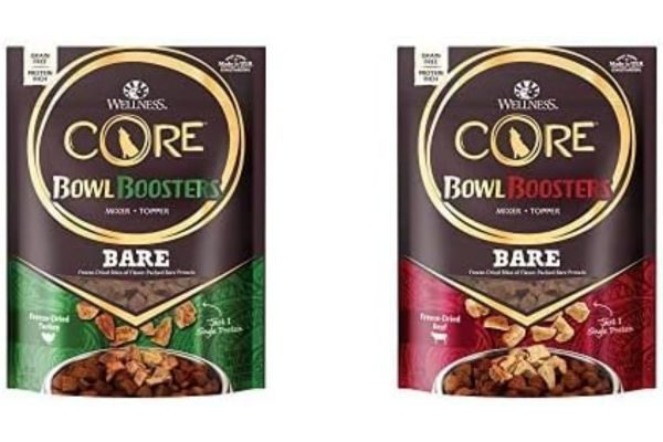 Bundle of Wellness CORE Natural Grain Free Bare Bowl Boosters Tender Dog Food