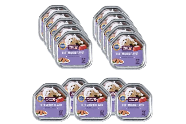 HEART TO TAIL 15 Trays Wet Dog Food in Filet Mignon Flavor Content Image